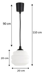 Brilagi - LED luster na lanku RETRO GLASS 1xE27/60W/230V pr. 20 cm čierna/biela