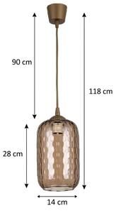 Brilagi - LED závesný luster na lanku R GLASS 1xE27/60W/230V priemer 14 cm hnedá//dymovo hnedá