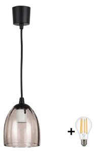 Brilagi - LED luster na lanku R GLASS 1xE27/60W/230V pr. 17 cm čierna/dymovo-béžová