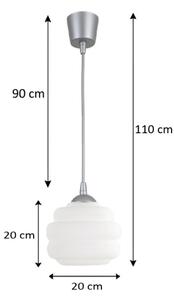 Brilagi - LED luster na lanku RETRO GLASS 1xE27/60W/230V pr. 20 cm strieborná/biela