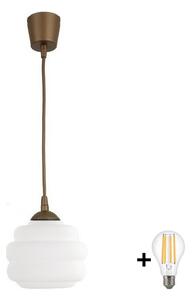 Brilagi - LED luster na lanku RETRO GLASS 1xE27/60W/230V pr. 20 cm hnedá/biela