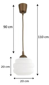 Brilagi - LED luster na lanku RETRO GLASS 1xE27/60W/230V pr. 20 cm hnedá/biela