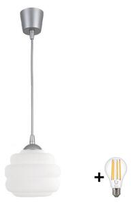 Brilagi - LED luster na lanku RETRO GLASS 1xE27/60W/230V pr. 20 cm strieborná/biela