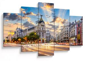 Obraz - Calle Gran Vía, Madrid, Španielsko (150x105 cm)