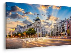 Obraz - Calle Gran Vía, Madrid, Španielsko (90x60 cm)