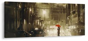 Obraz - Žena za daždivej noci (120x50 cm)