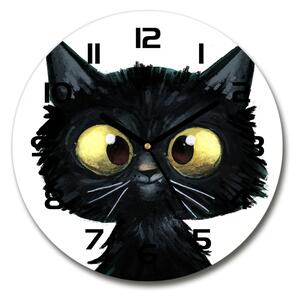 Sklenené hodiny okrúhle Ilustrácie mačky