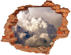 Nálepka 3D diera na stenu betón Mraky na oblohe