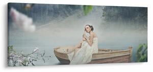 Obraz - Žena na loďke (120x50 cm)