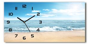 Vodorovné Moderné sklenené hodiny na stenu Pláž