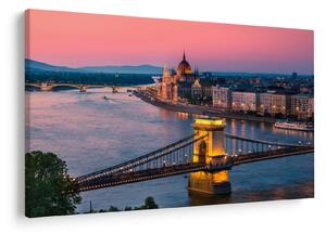 Obraz - Panorama mesta, Budapešť, Maďarsko (90x60 cm)