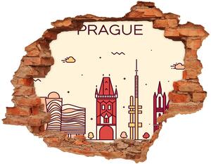 Nálepka 3D diera na stenu Praha stavby nd-c-90039367