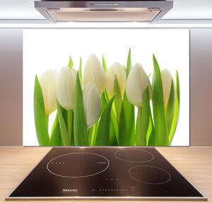 Sklenený panel do kuchynskej linky Tulipány