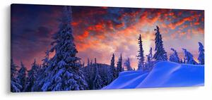 Obraz - Zimný súmrak (120x50 cm)