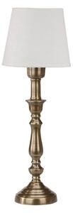 PR Home Stolná lampa Therese Mia, 43 cm, biela/mosadz, ľan
