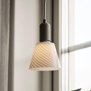 PR Home závesné svietidlo Tilda, biele, Ø 12,5 cm, sklo, zástrčka