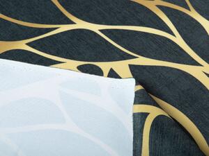 Biante Zamatový behúň na stôl Tamara TMR-003 Zlaté ornamenty na čiernozelenom 20x120 cm