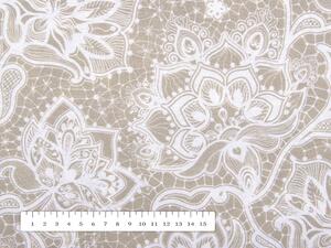 Biante Dekoračný záves Leona LN-096 Orientálne biele vzory na béžovom 130x140 cm