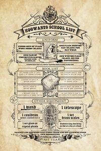 Umelecká tlač Harry Potter - Hogwarts School List, (26.7 x 40 cm)