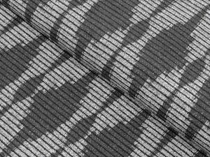 Dekoračná látka Leona LN-048 Tmavo sivé obrazce a pásiky - šírka 140 cm