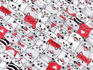 Biante Detské bavlnené posteľné obliečky do postieľky Sandra SA-037 Mačky z komiksu Do postieľky 90x120 a 40x60 cm