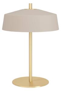 EGLO Stolová lampa Valdiola, piesková/mosadzná, kov, Krémová / jantárovo žltá, Obývacia izba / jedáleň, kov, Stojacie svietidlo