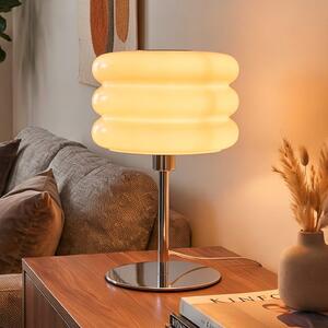 EGLO Stolová lampa Tortora, biela, sklo, kov, výška 30 cm, E14, Biela / opálová, Obývacia izba / jedáleň, Sklo, Štýl mladých, Stojacie svietidlo
