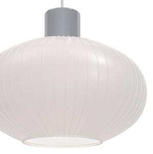 EGLO Závesné svietidlo Dasmina, Ø 25 cm, biela/chróm, sklo, E27, Biela / opálová, Obývacia izba / jedáleň, Sklo, Štýl mladých, Závesné svietidlo