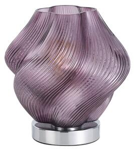 EGLO Stolová lampa Meliciano, fialová, sklo, výška 23 cm, E27, Fialová / ružová, Obývacia izba / jedáleň, Sklo, Stojacie svietidlo