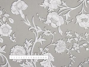 Biante Dekoračná obliečka na vankúš s lemom PM-021 Zámocké kvety na sivobéžovom 30 x 50 cm