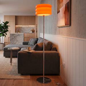 EGLO Stojacia lampa Tortora, oranžová, sklo, kov, výška 153 cm, E27, Žltá / oranžová, Obývacia izba / jedáleň, Sklo, Štýl mladých, Stojaca lampa