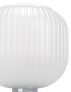 EGLO Stolová lampa Dasmina, biela/chróm, sklo, oceľ, E27, Biela / opálová, Obývacia izba / jedáleň, Sklo, Štýl mladých, Stojacie svietidlo