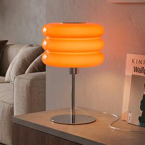 EGLO Stolová lampa Tortora, oranžová, sklo, kov, výška 30 cm, E14, Žltá / oranžová, Obývacia izba / jedáleň, Sklo, Štýl mladých, Stojacie svietidlo