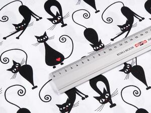 Biante Detský bavlnený oválny obrus Sandra SA-019 Čierne mačky 100x140 cm