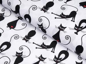 Biante Detská bavlnená obliečka na vankúš Sandra SA-019 Čierne mačky 40 x 40 cm