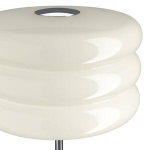 EGLO Stojacia lampa Tortora, biela, sklo, kov, výška 153 cm, E27, Biela / opálová, Obývacia izba / jedáleň, Sklo, Štýl mladých, Stojaca lampa