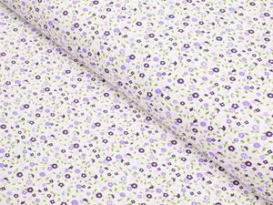 Biante Bavlnený oválny obrus Sandra SA-067 Drobné fialové kvietky 100x140 cm