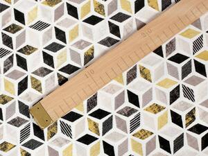 Biante Dekoračný štvorcový obrus Leona LN-065 Zlato-čierna mozaika 40x40 cm