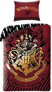 Bavlnené posteľné obliečky Harry Potter - motív so zlatým erbom Rokfortu - 100% bavlna - 70 x 90 cm + 140 x 200 cm