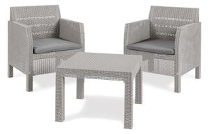 MATILDE 2 SEATER záhradný plastový set - šedá