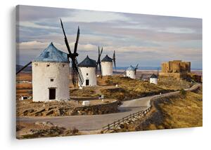 Obraz - Veterné mlyny Consuegra, Španielsko (90x60 cm)