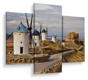 Obraz - Veterné mlyny Consuegra, Španielsko (90x60 cm)