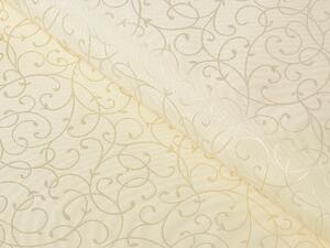 Biante Veľký luxusný dekoračný obdĺžnikový obrus PM-012 Ornamenty - vanilkový 180x220 cm