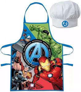 Detská / chlapčenská zástera s kuchárskou čiapkou Avengers - MARVEL - pre deti 3 - 8 rokov