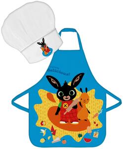 Chlapčenská / detská zástera s kuchárskou čiapkou Zajačik Bing - motív Yummy delicious! - 2 diely