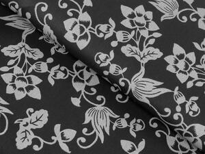 Biante Bavlnená obliečka na vankúš Sandra SA-102 Sivé kvety na čiernom 40 x 40 cm