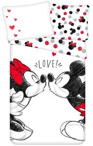 Bavlnené posteľné obliečky Zamilovaní Minnie & Mickey Mouse - Disney - 100% bavlna - 70 x 90 cm + 140 x 200 cm