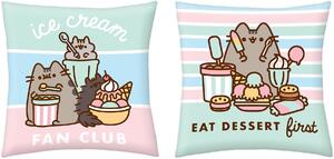 Obojstranný vankúš mačička Pusheen - motív Ice cream fan club - 40 x 40 cm