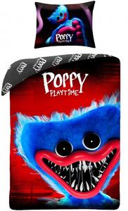 Bavlnené posteľné obliečky Poppy Playtime - motív Huggy Wuggy - 100% bavlna - 70 x 90 cm + 140 x 200 cm