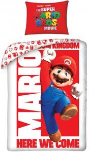 Posteľné obliečky Super Mario - motív Mushroom Kingdom, here we come! - 100% bavlna - 70 x 90 cm + 140 x 200 cm